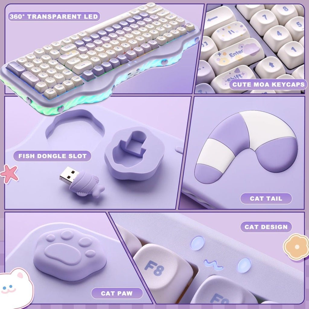YUNZII C98 Cake Meow Wireless Keyboard (Beige) (Candy Linear Switch)