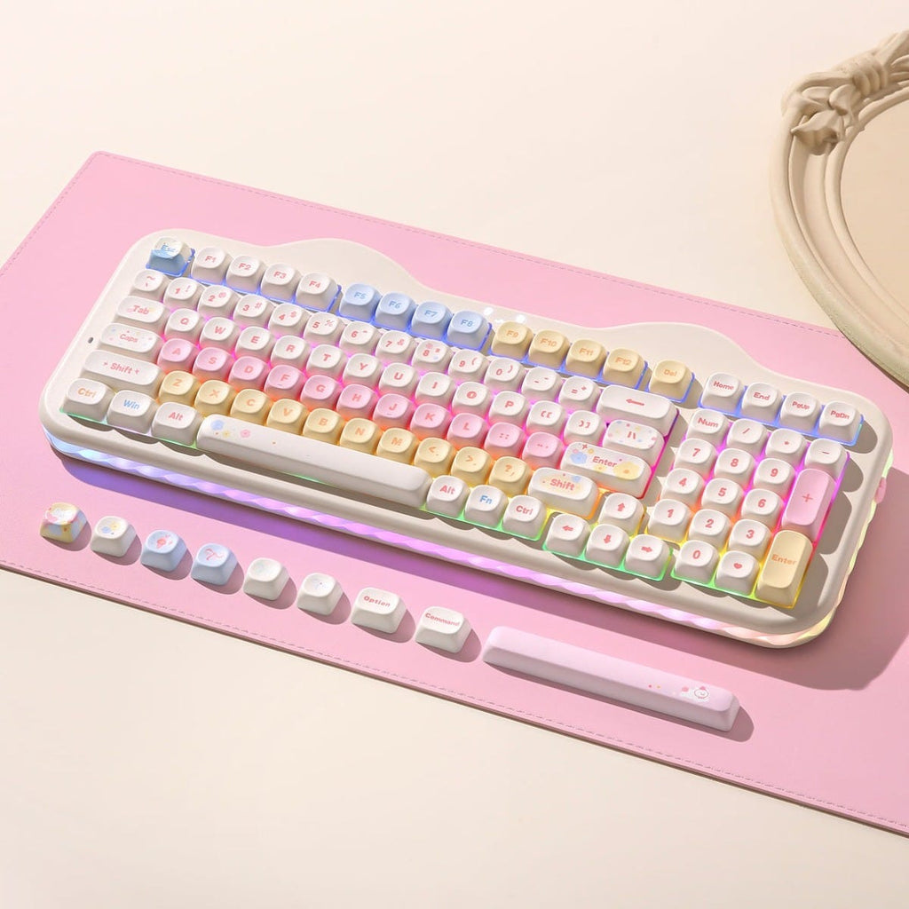 YUNZII C98 Cake Meow Wireless Keyboard (Beige) (Candy Linear Switch)