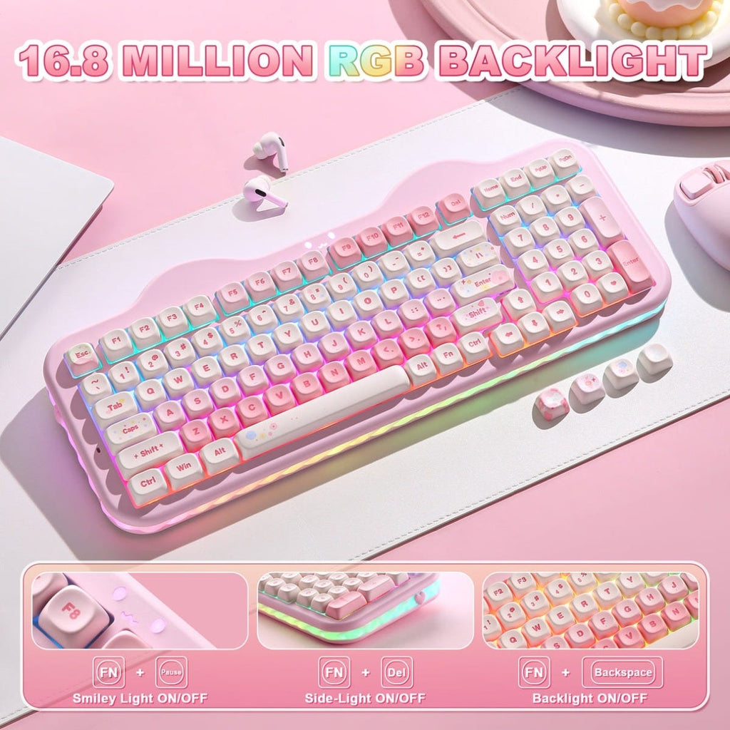 YUNZII C98 Cake Meow Wireless Keyboard (Beige) (Candy Linear Switch)