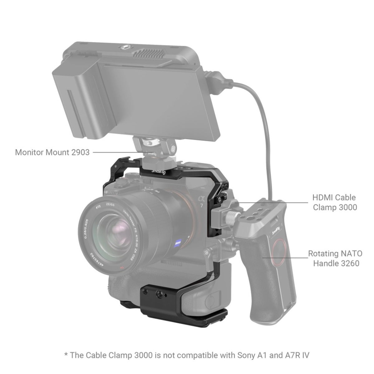 SmallRig Cage for SonyAlpha 7S III/Alpha 7 IV/Alpha 7R IV/Alpha 1 with VG-C4EM