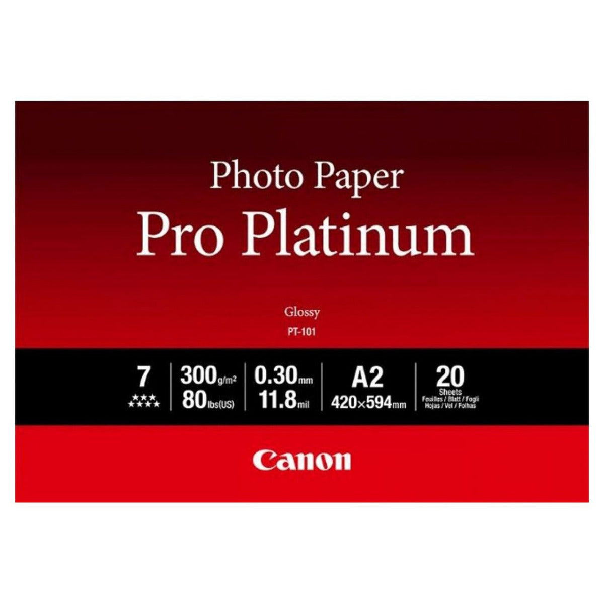 Canon 20 Sheets A2 300gsm Photo Paper Pro Platinum - PT101A2