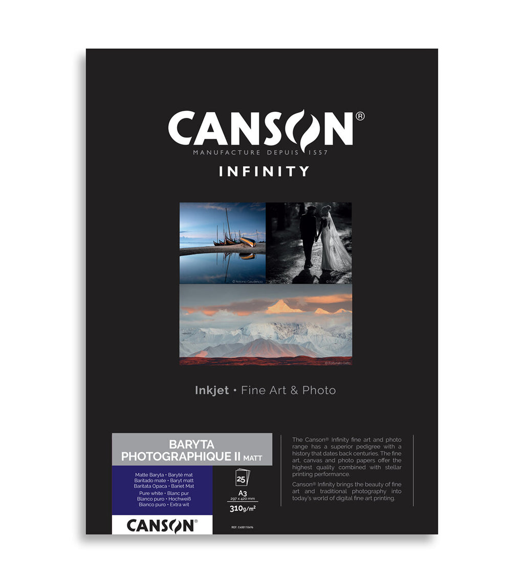 Canson Baryta Photographique II Matt 310gsm A3 x 25 Sheets