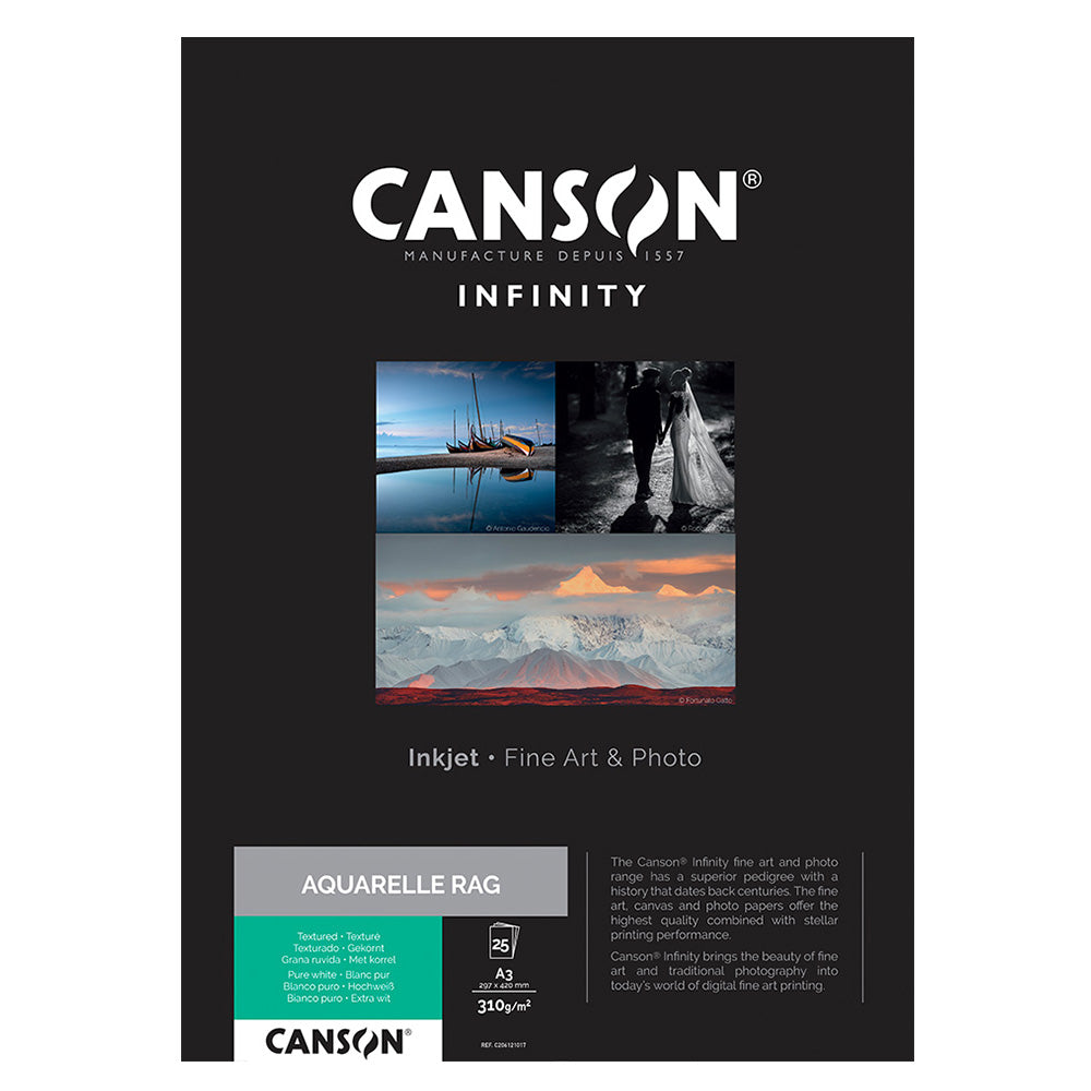 Canson Aquarelle Rag 310gsm A3 x 25 Sheets