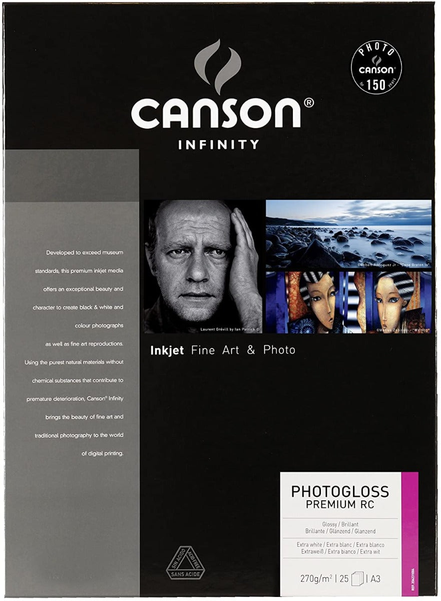 Canson Infinity PhotoGloss Premium RC 270gsm A3 x 25 Sheets