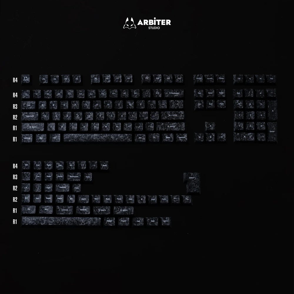 ARBITER STUDIO TENKO Carbon Fiber Textured Cherry Profile Keycap Set - 156 Keys