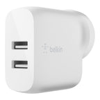 Belkin BoostCharge Dual USB-A Wall Charger 24W, White - WCB002AUWH