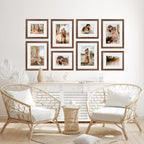Deluxe Gallery Photo Wall Frame Set E - 8 Frames - Chestnut