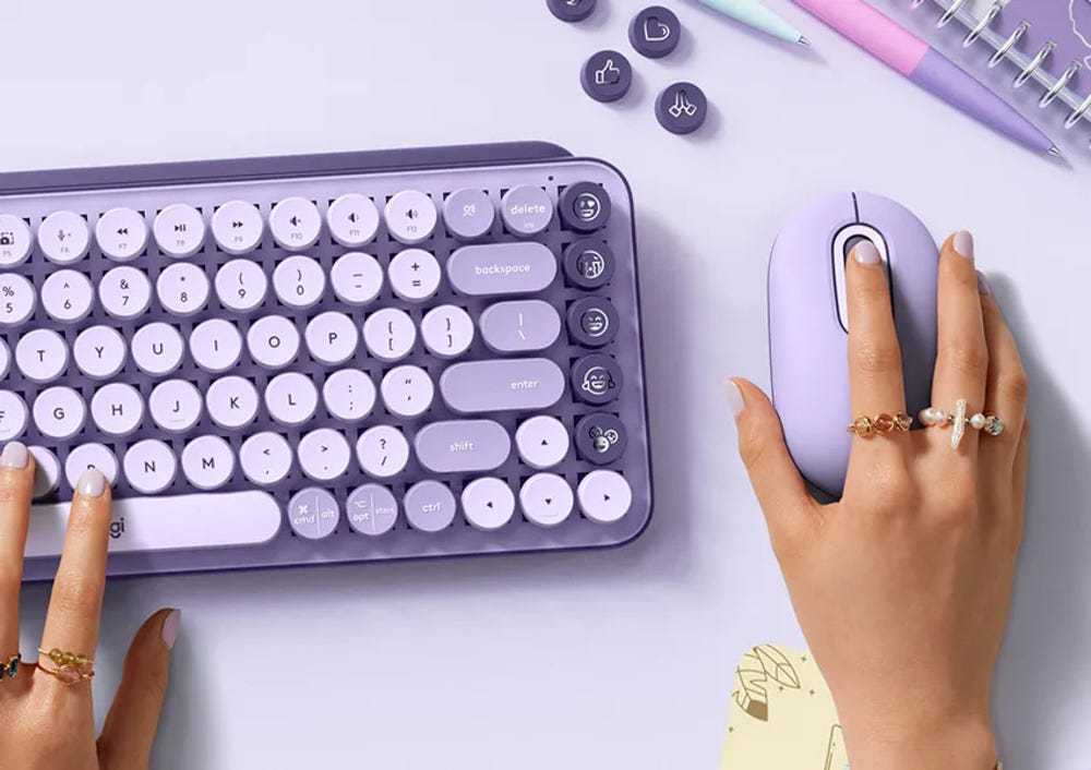 Logitech POP Wireless Mouse with Emoji (Cosmos Lavender) 