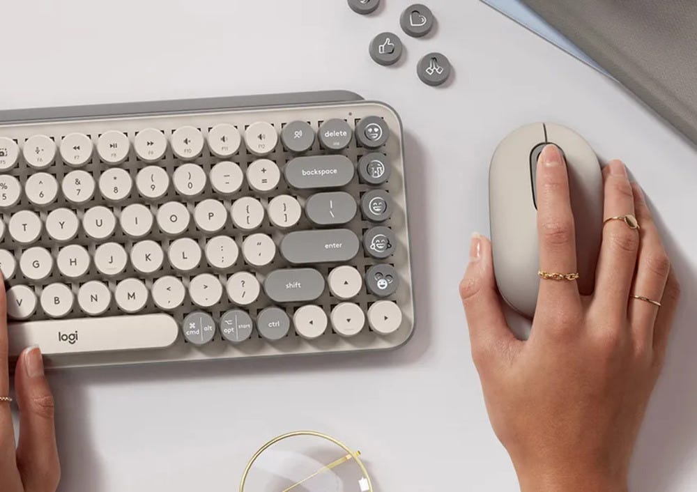Logitech POP Wireless Mouse with Emoji (Mist Sand)
