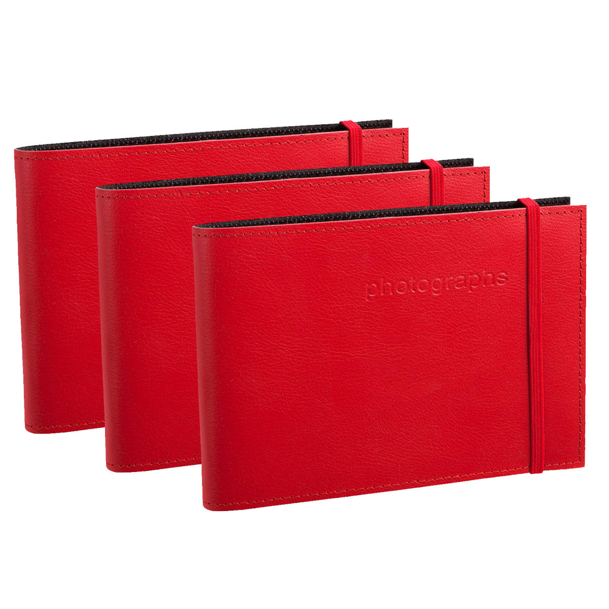 Citi Leather Album - Red 52 Photos 3 Pack Bundle