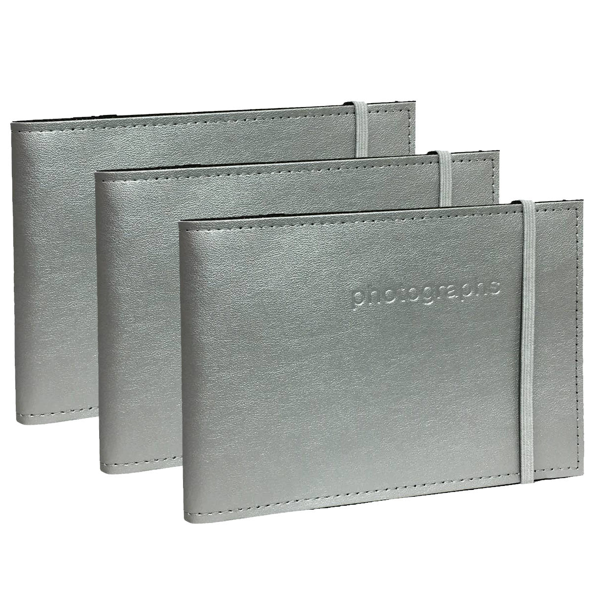 Citi Leather Album - Silver 52 Photos 3 Pack Bundle