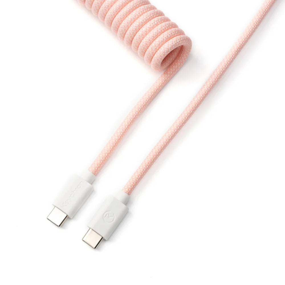 Keychron Coiled Aviator Cable (Light Pink / Straight) 