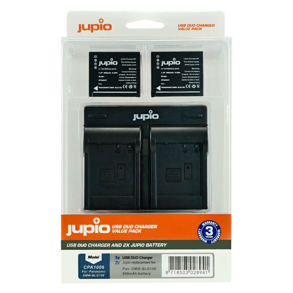 Jupio Panasonic DMW-BLG10E Twin Battery, Twin Charger Kit