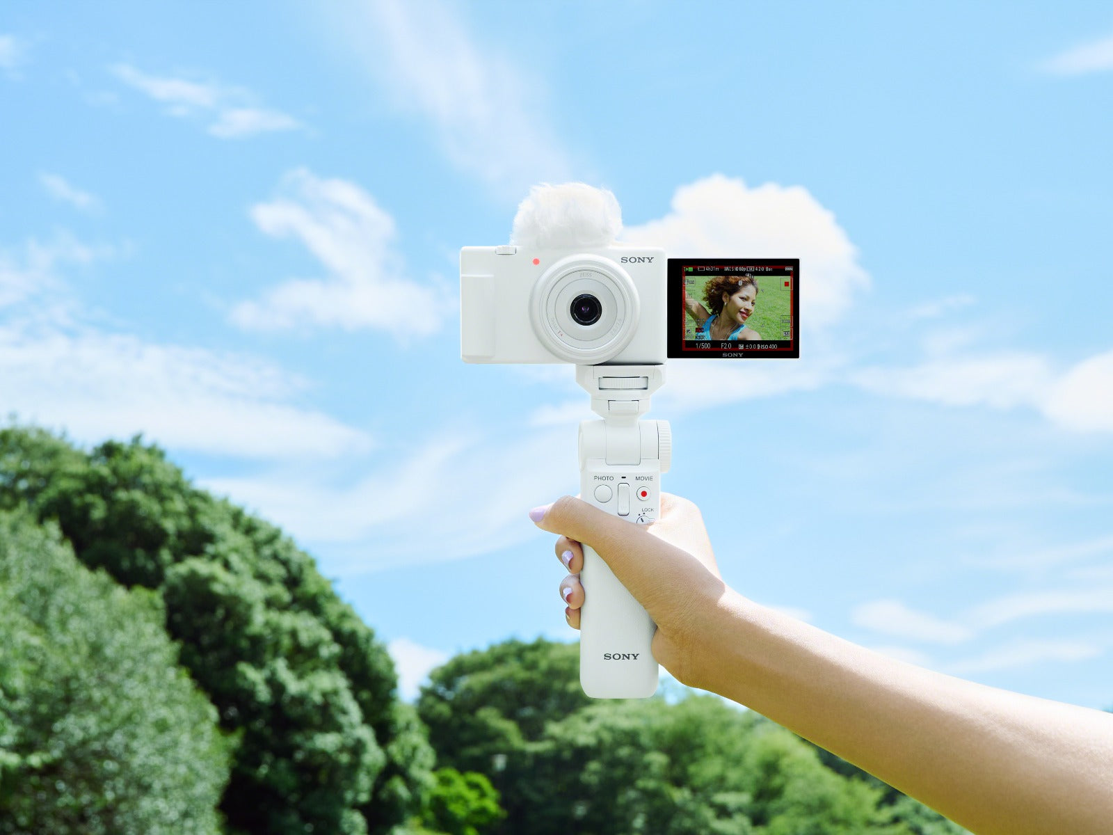 Sony ZV-1F Vlog Camera - White
