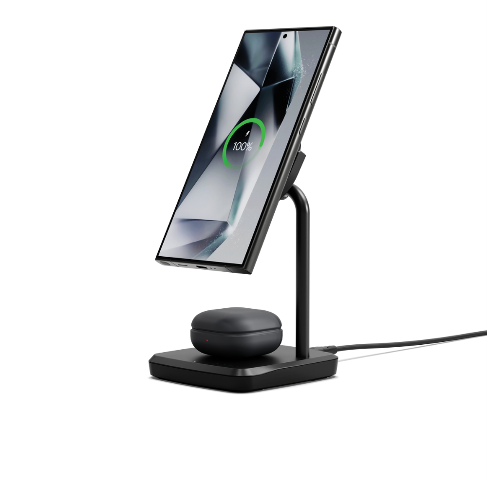 Open Box Cygnett ChargeBase Qi2 2in1 Magnetic 15W Wireless Charging Stand (Black)