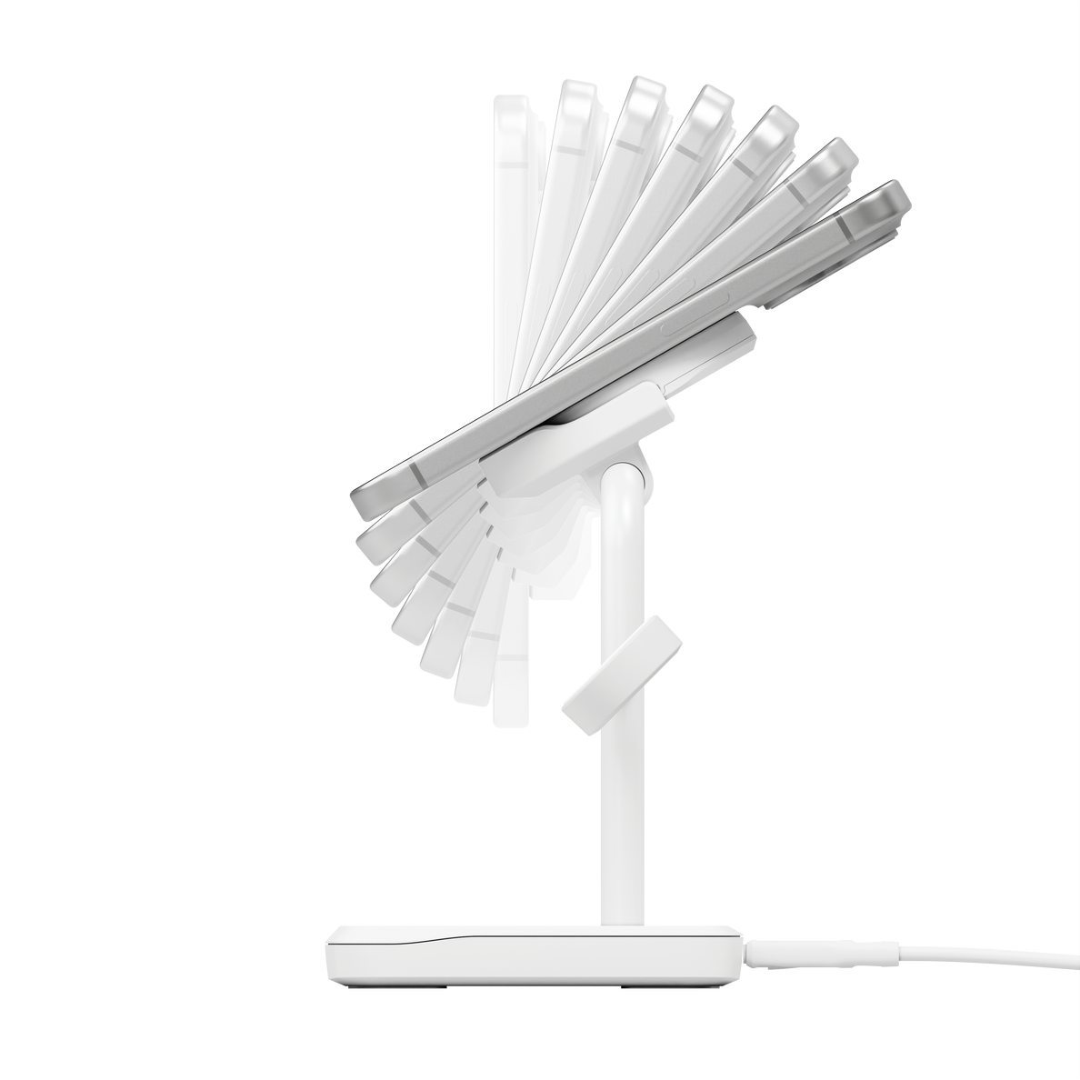 Cygnett ChargeBase Qi2 3 in 1 Magnetic 15W Wireless Charging Stand (White)