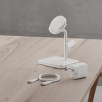 Cygnett ChargeBase Qi2 3 in 1 Magnetic 15W Wireless Charging Stand (White)