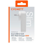 Cygnett ChargePlus 65W GaN Slim Wall Charger (White)
