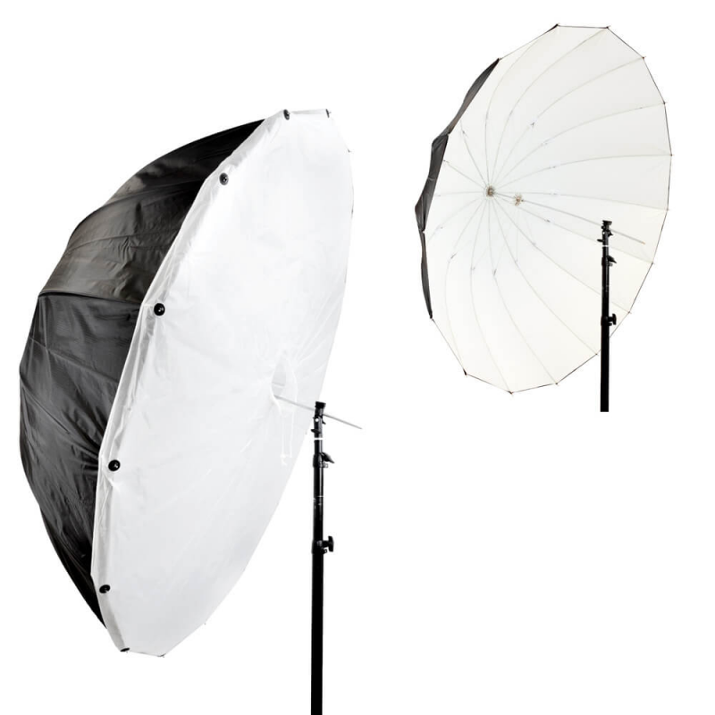 Xlite Deep Parabolic Black / White Umbrella 130cm