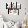 Deluxe Gallery Photo Wall Frame Set H - 5 Frames - Black