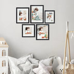Deluxe Gallery Photo Wall Frame Set H - 5 Frames - Black