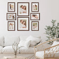 Deluxe Gallery Photo Wall Frame Set D - 8 Frames - Chestnut