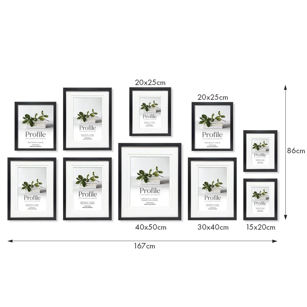 Deluxe Gallery Photo Wall Frame Set F - 10 Frames - Stone Ash