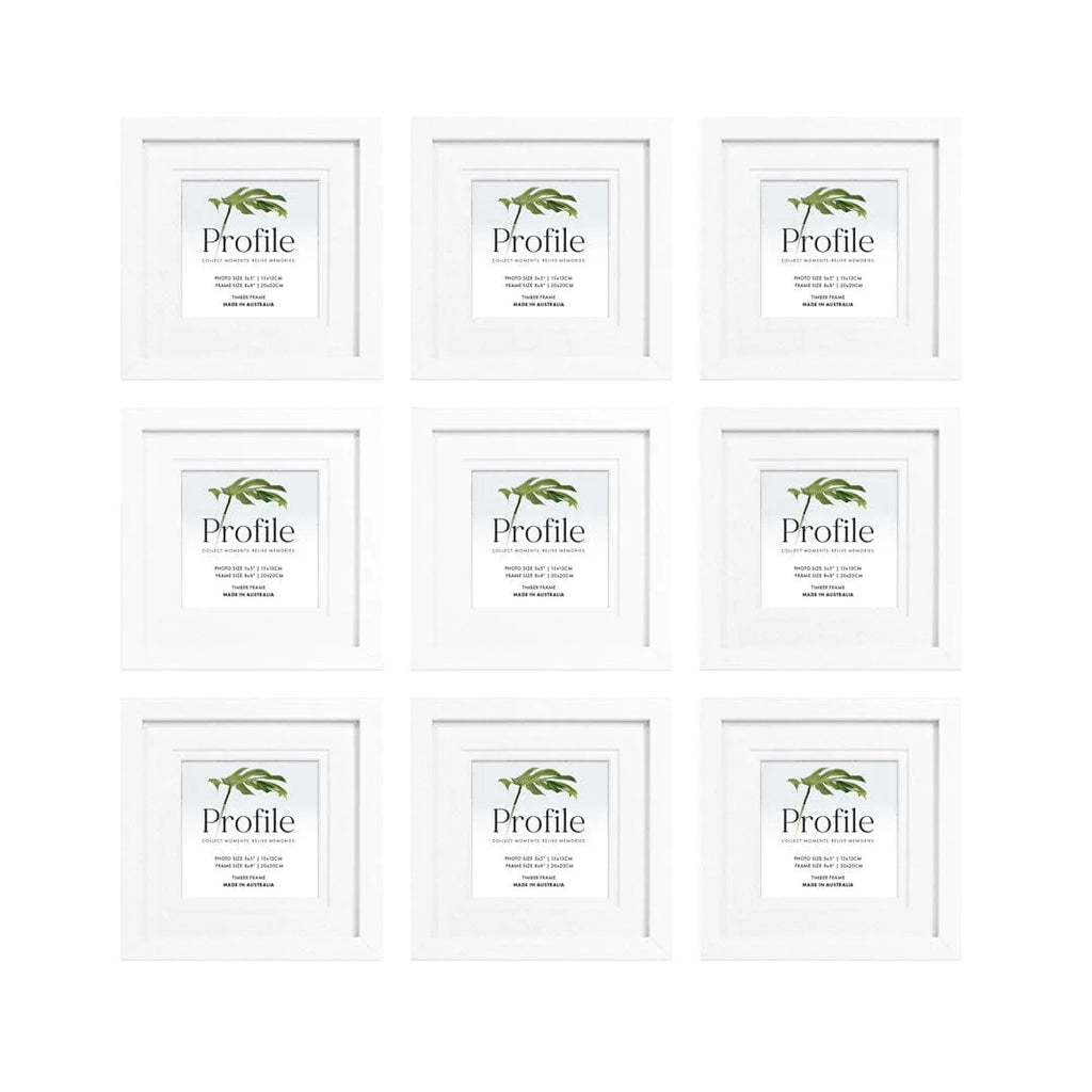 Deluxe Gallery Photo Wall Frame Set G - 9 Frames - Stone Ash
