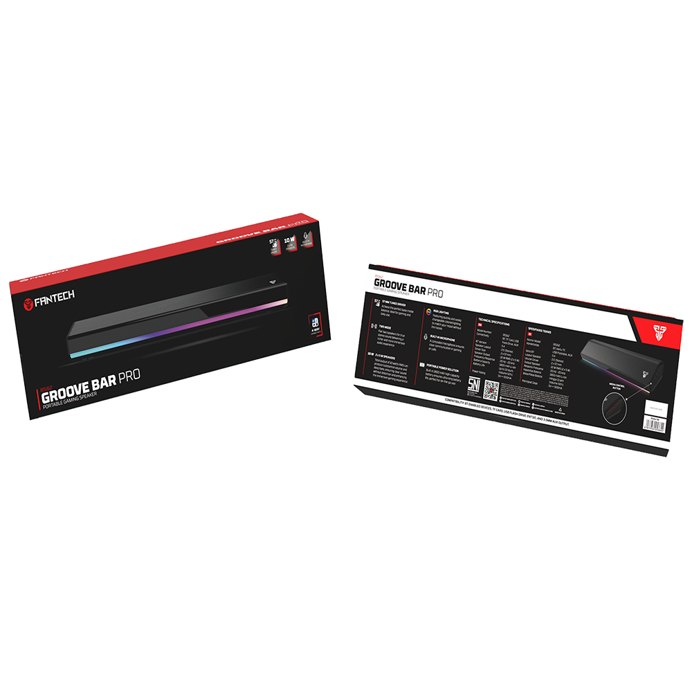 Fantech GROOVE BAR PRO Portable RGB Wireless Gaming Speaker with Built in Mic