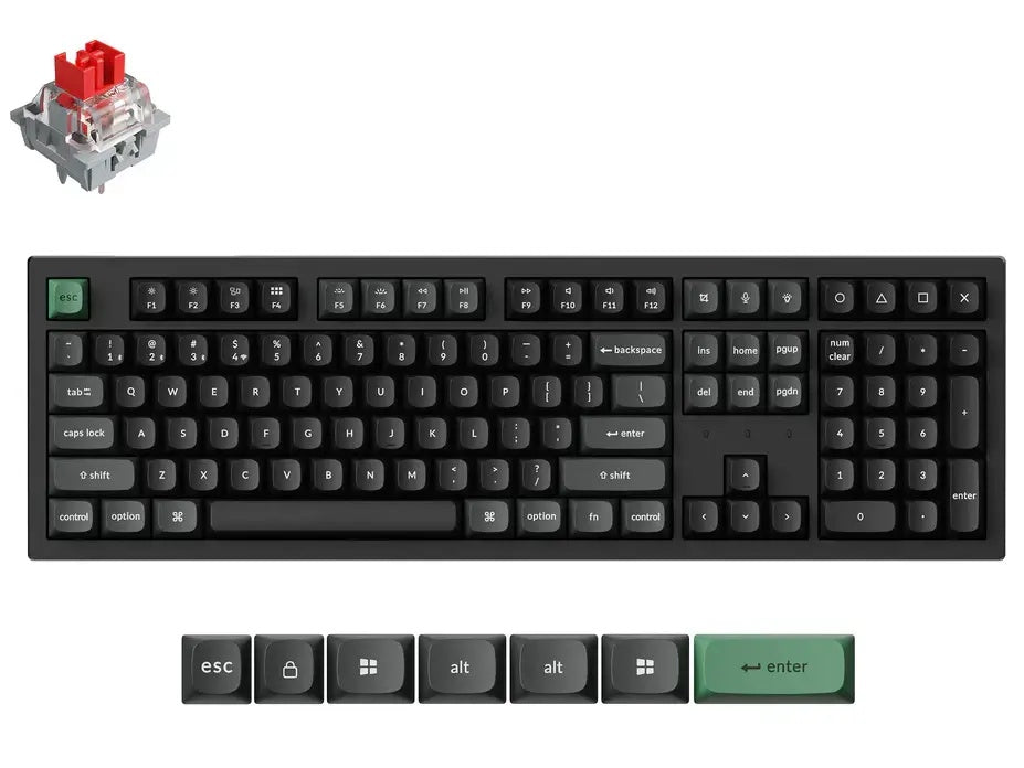Keychron K10 Ultra Full Size 8K Wireless Keyboard (Black) (Red Switch)