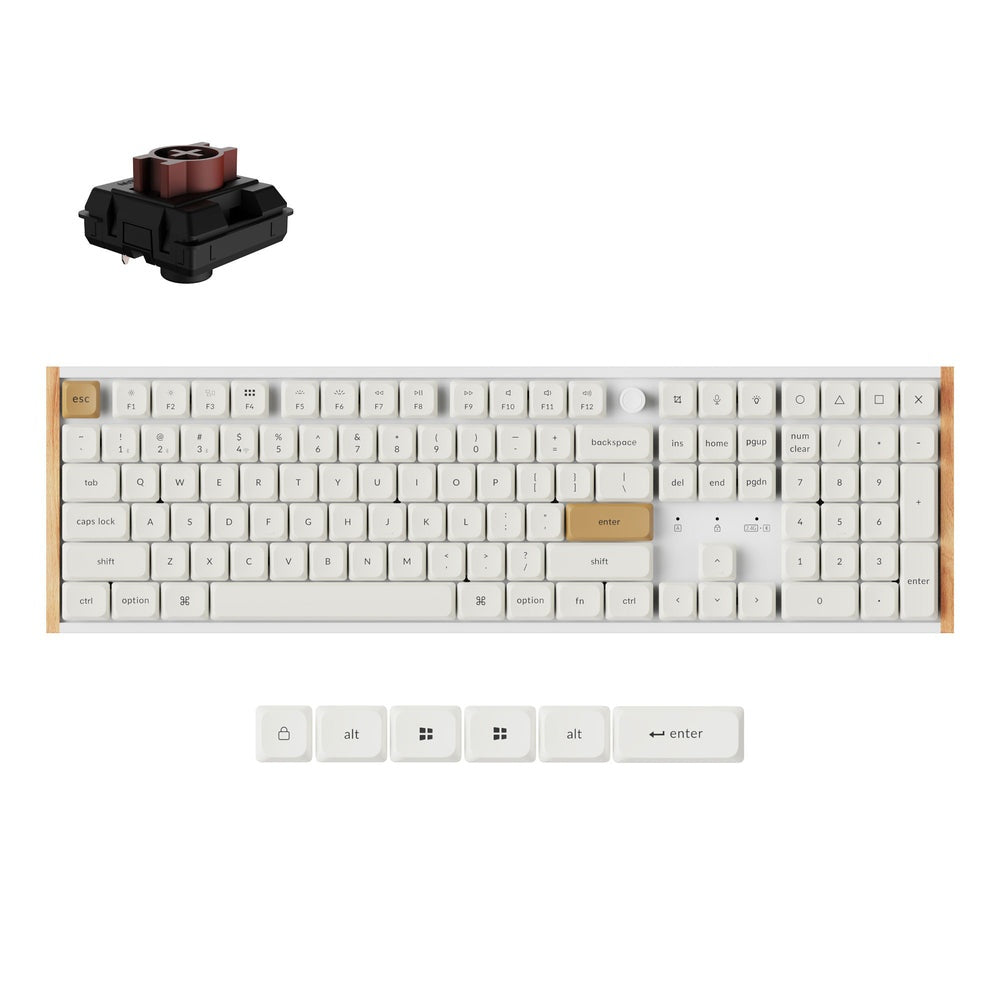 Keychron K5 Ultra 8K Wireless Keyboard (White) (Milk POM Brown Switch)