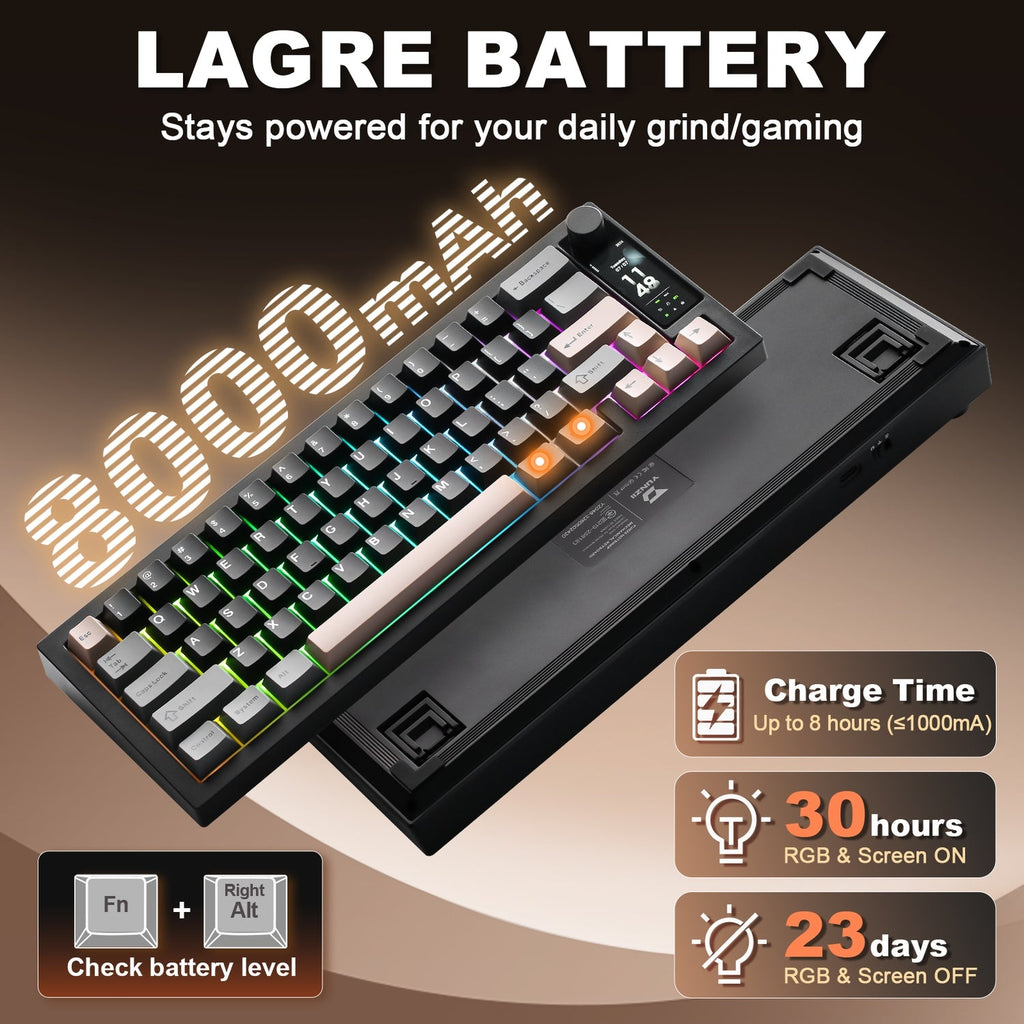 YUNZII IF68 QMK/VIA Wireless Mechanical Keyboard (Black) (Candy Linear Switch)
