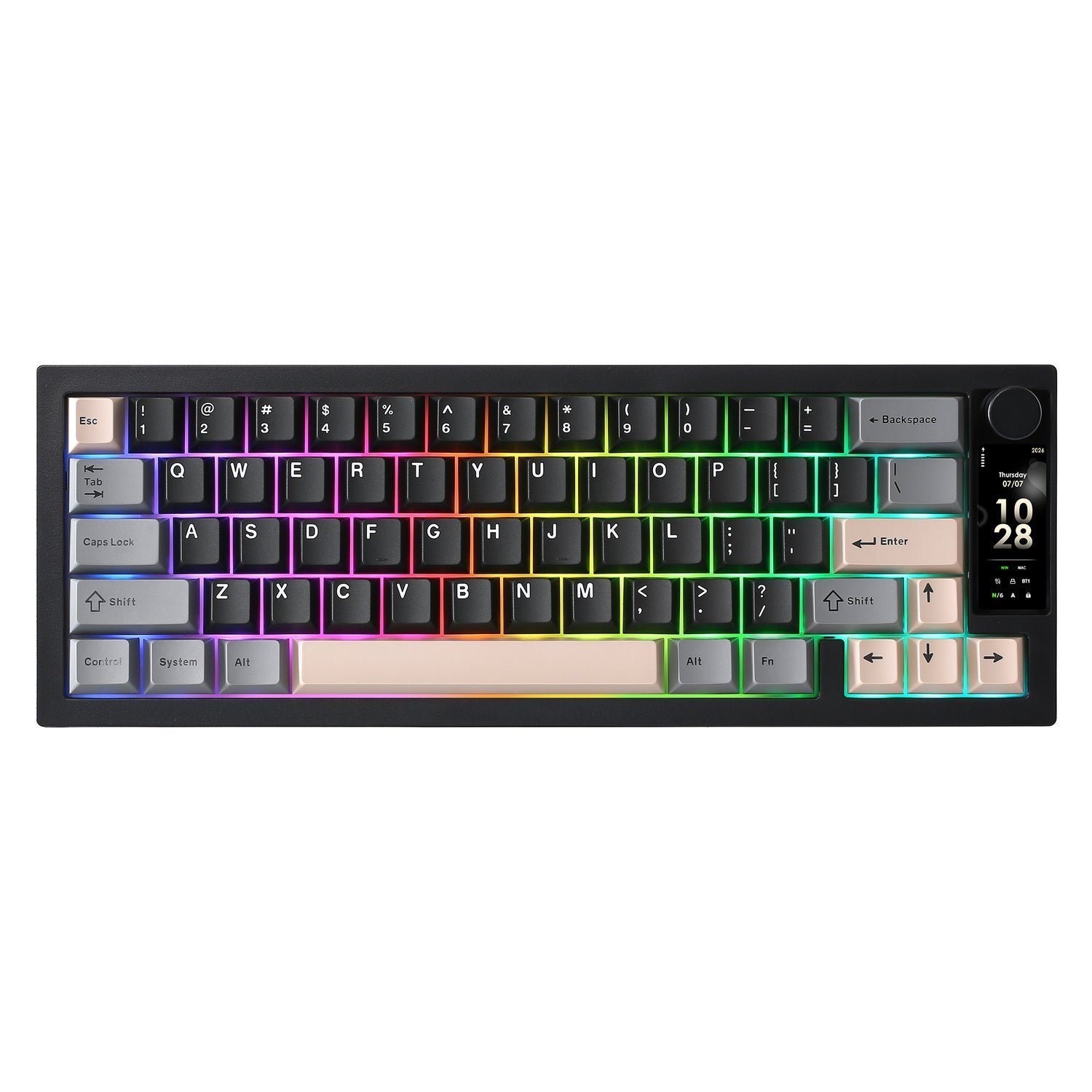YUNZII IF68 QMK/VIA Wireless Mechanical Keyboard (Black) (Candy Linear Switch)