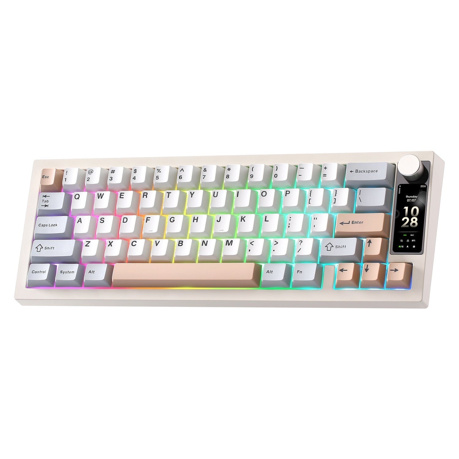 YUNZII IF68 QMK/VIA Wireless Mechanical Keyboard (Beige) (Candy Linear Switch)