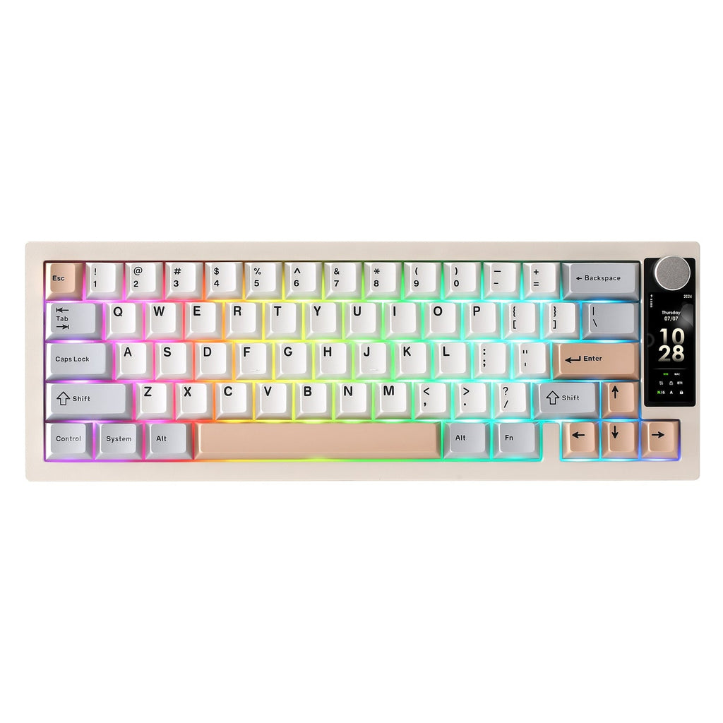 YUNZII IF68 QMK/VIA Wireless Mechanical Keyboard (Beige) (Candy Linear Switch)