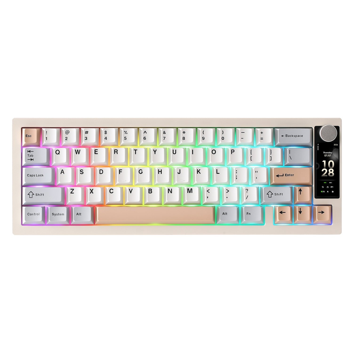 YUNZII IF68 QMK/VIA Wireless Mechanical Keyboard (Beige) (Candy Linear Switch)