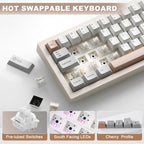 YUNZII IF68 QMK/VIA Wireless Mechanical Keyboard (Black) (Candy Linear Switch)