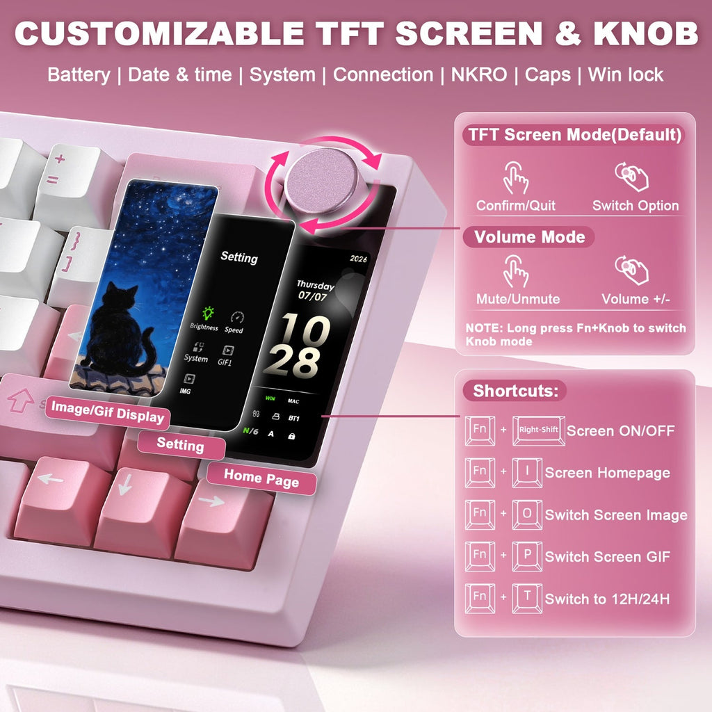 YUNZII IF68 QMK/VIA Wireless Mechanical Keyboard (Beige) (Candy Linear Switch)