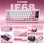 YUNZII IF68 QMK/VIA Wireless Mechanical Keyboard (Beige) (Candy Linear Switch)