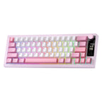 YUNZII IF68 QMK/VIA Wireless Mechanical Keyboard (Pink) (Candy Linear Switch)