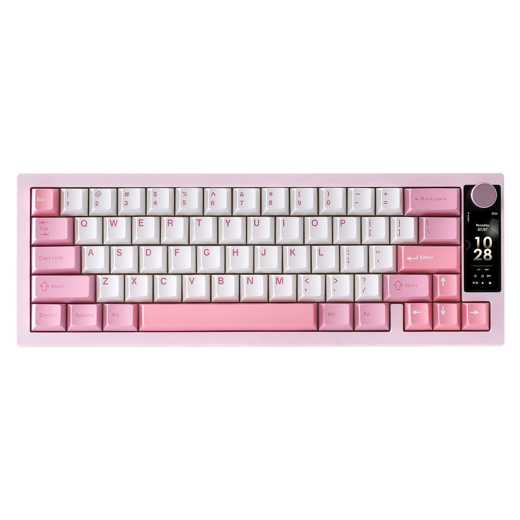 YUNZII IF68 QMK/VIA Wireless Mechanical Keyboard (Pink) (Candy Linear Switch)