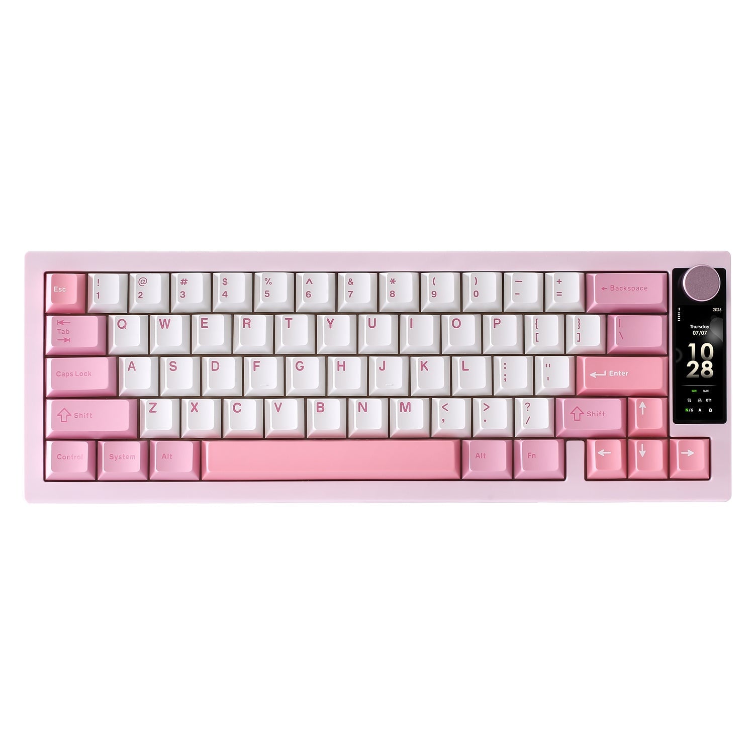 YUNZII IF68 QMK/VIA Wireless Mechanical Keyboard (Pink) (Candy Linear Switch)
