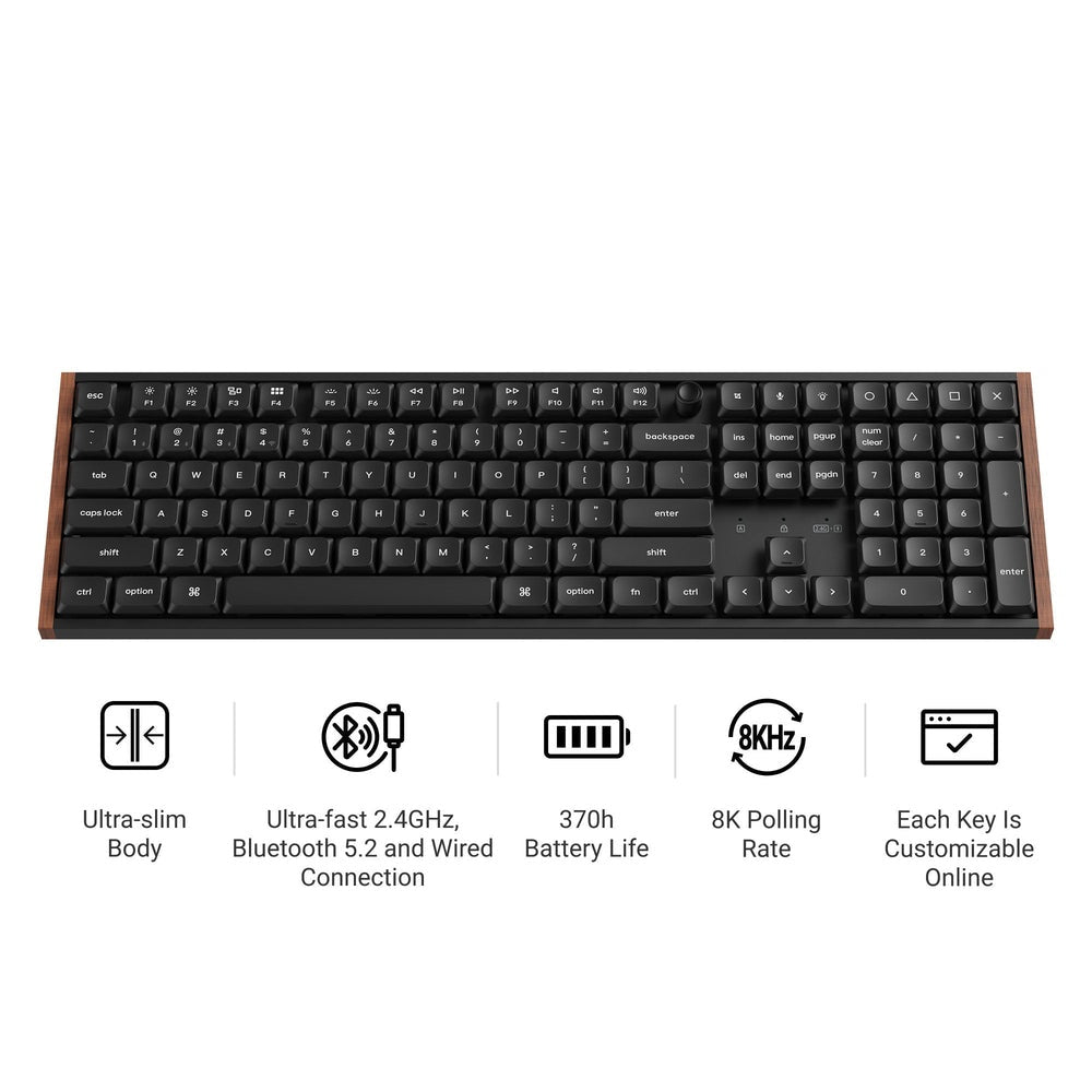 Keychron K5 Ultra 8K Wireless  Keyboard (Black) (Milk POM Brown Switch)