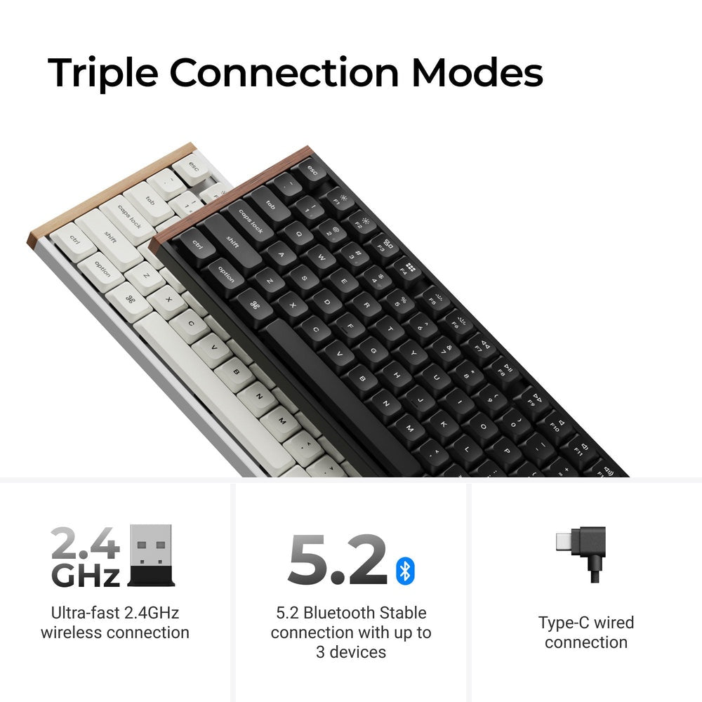 Keychron K5 Ultra 8K Wireless  Keyboard (Black) (Milk POM Brown Switch)
