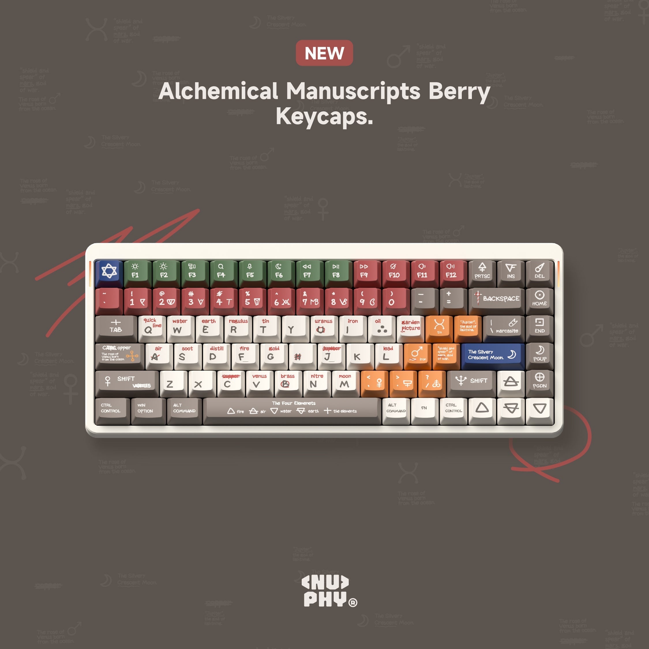 NuPhy Berry profile Alchemical Manuscripts Dye-Sub PBT Keycaps - 126 keys