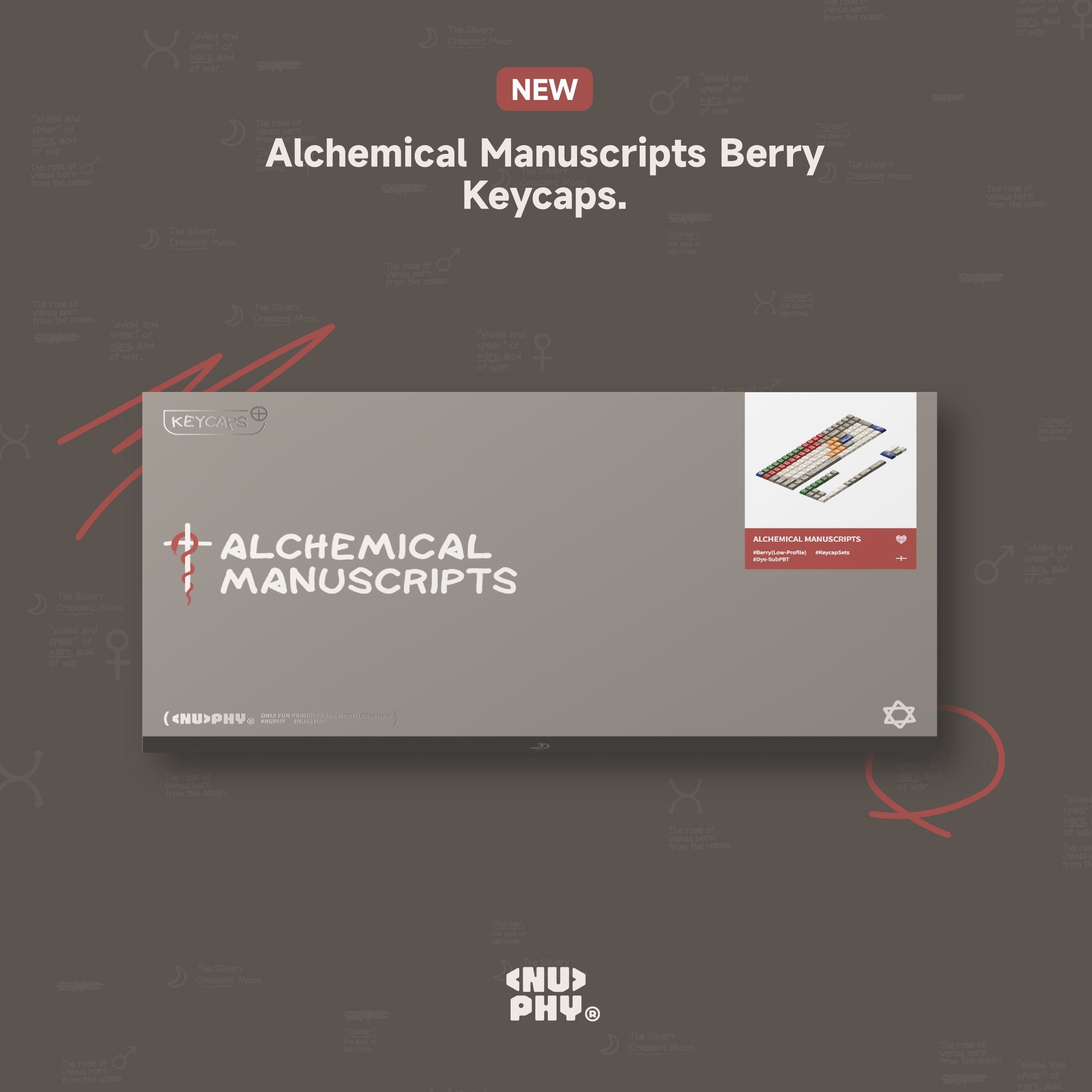 NuPhy Berry profile Alchemical Manuscripts Dye-Sub PBT Keycaps - 126 keys