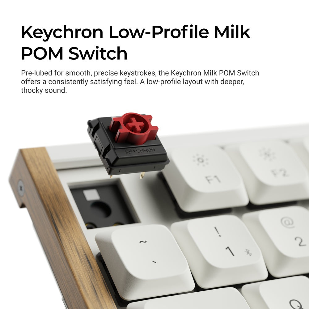 Keychron K5 Ultra 8K Wireless Keyboard (White) (Milk POM Silent Red Switch)