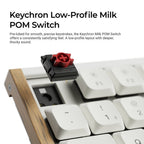 Keychron K5 Ultra 8K Wireless Keyboard (White) (Milk POM Silent Red Switch)