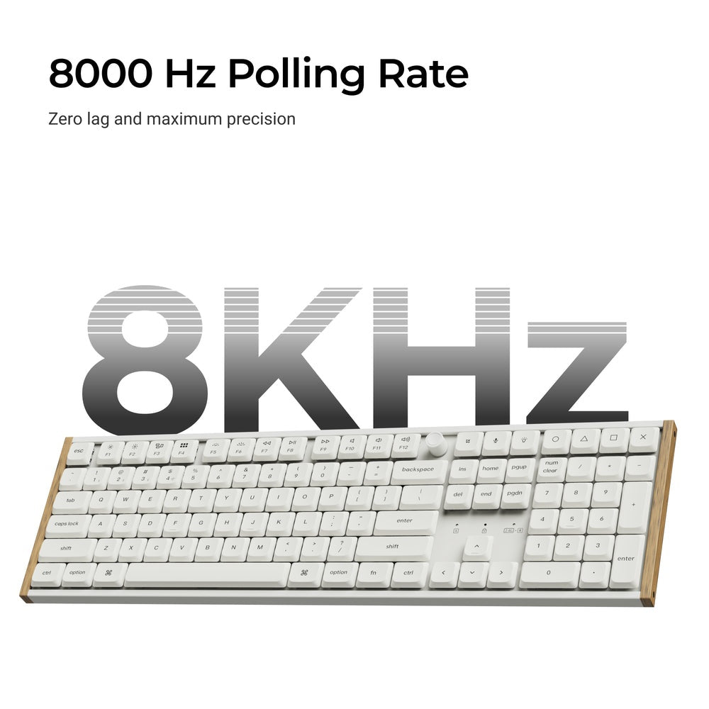 Keychron K5 Ultra 8K Wireless Keyboard (White) (Milk POM Silent Red Switch)