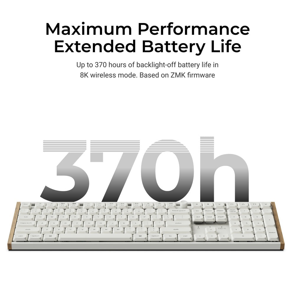 Keychron K5 Ultra 8K Wireless Keyboard (White) (Milk POM Silent Red Switch)
